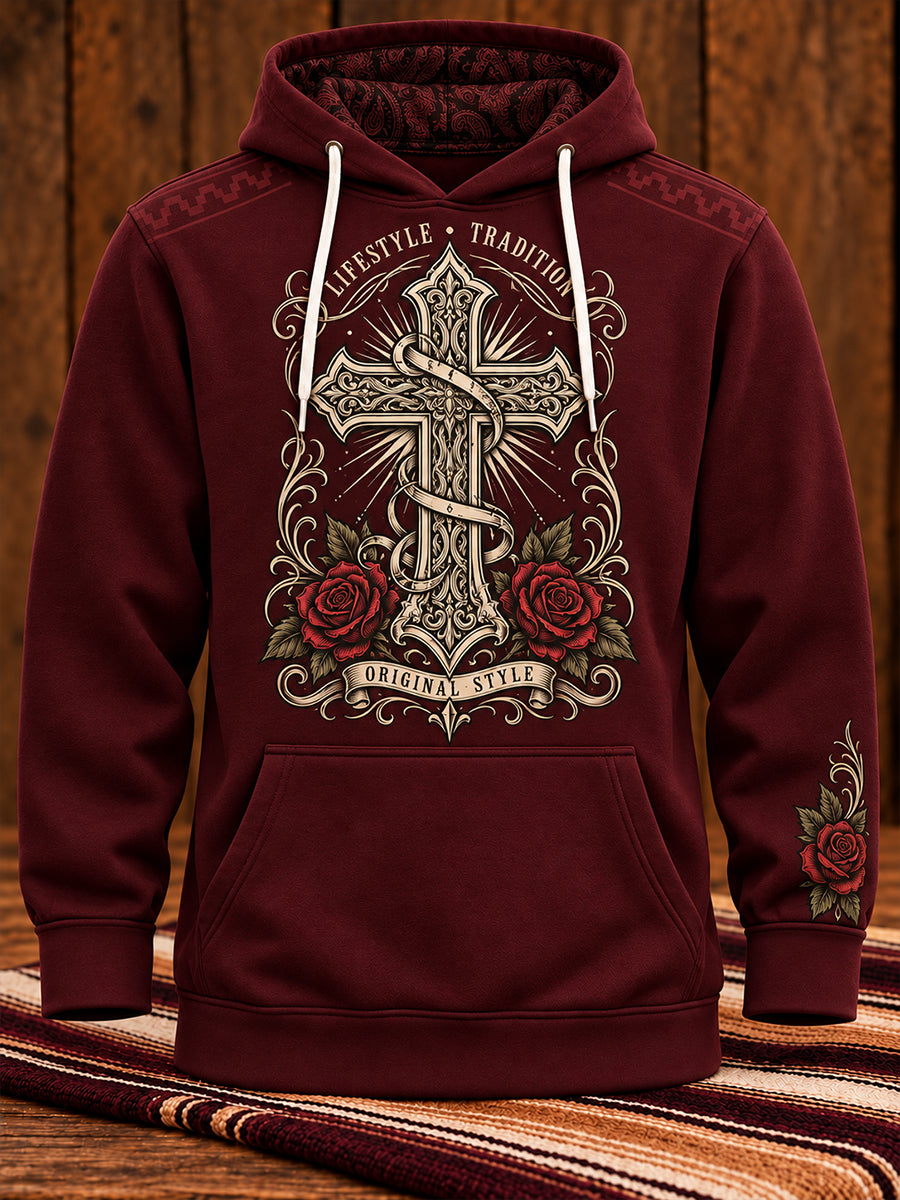 Sudadera con capucha estampada de arte chicano mexicano para hombre